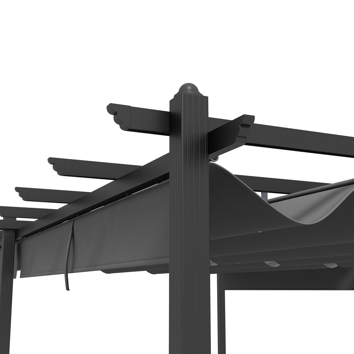 Pergola Aluminium Gris foncé gris, OUTSUNNY