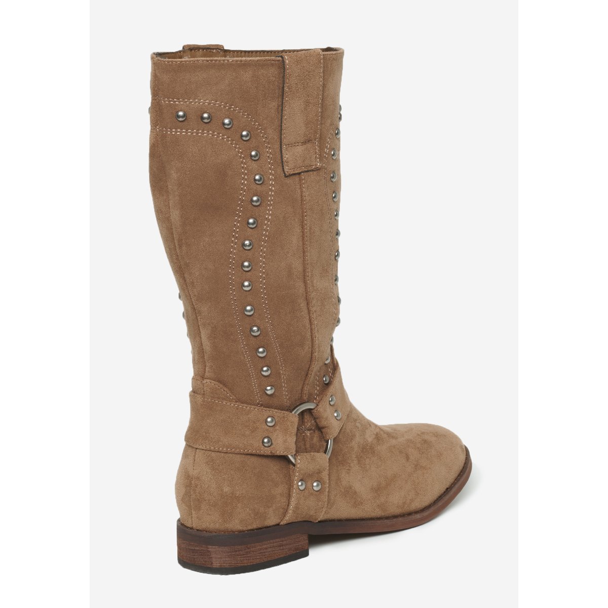 Bottes en suedine cloutées khaki, LOLALIZA