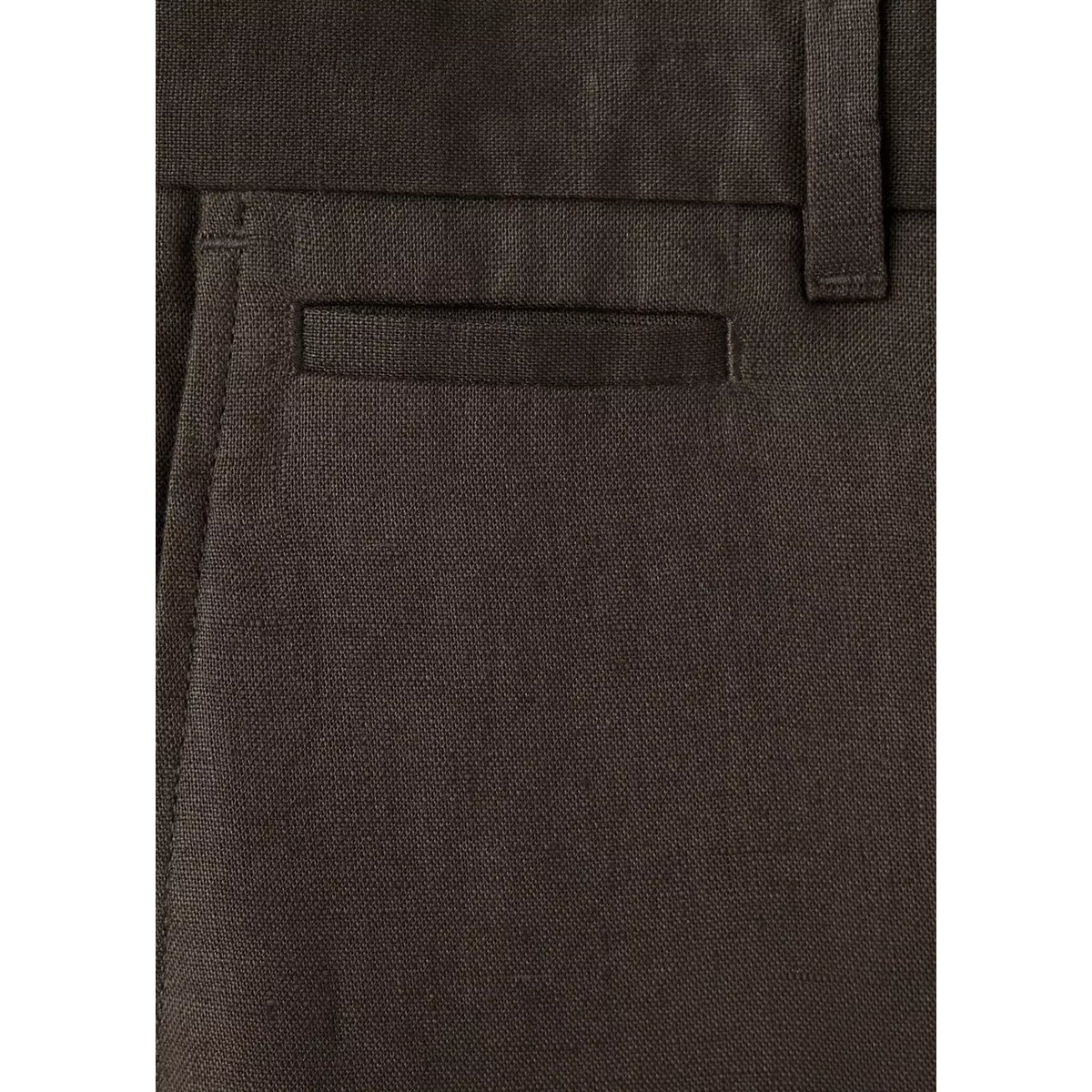 Pantalon 100 % lin slim fit chocolat, MANGO MAN
