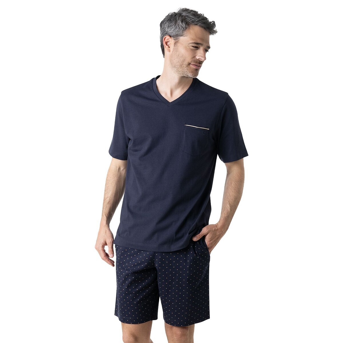 Pyjama court homme Cadeau Eminence bleu marine/imprimé, EMINENCE