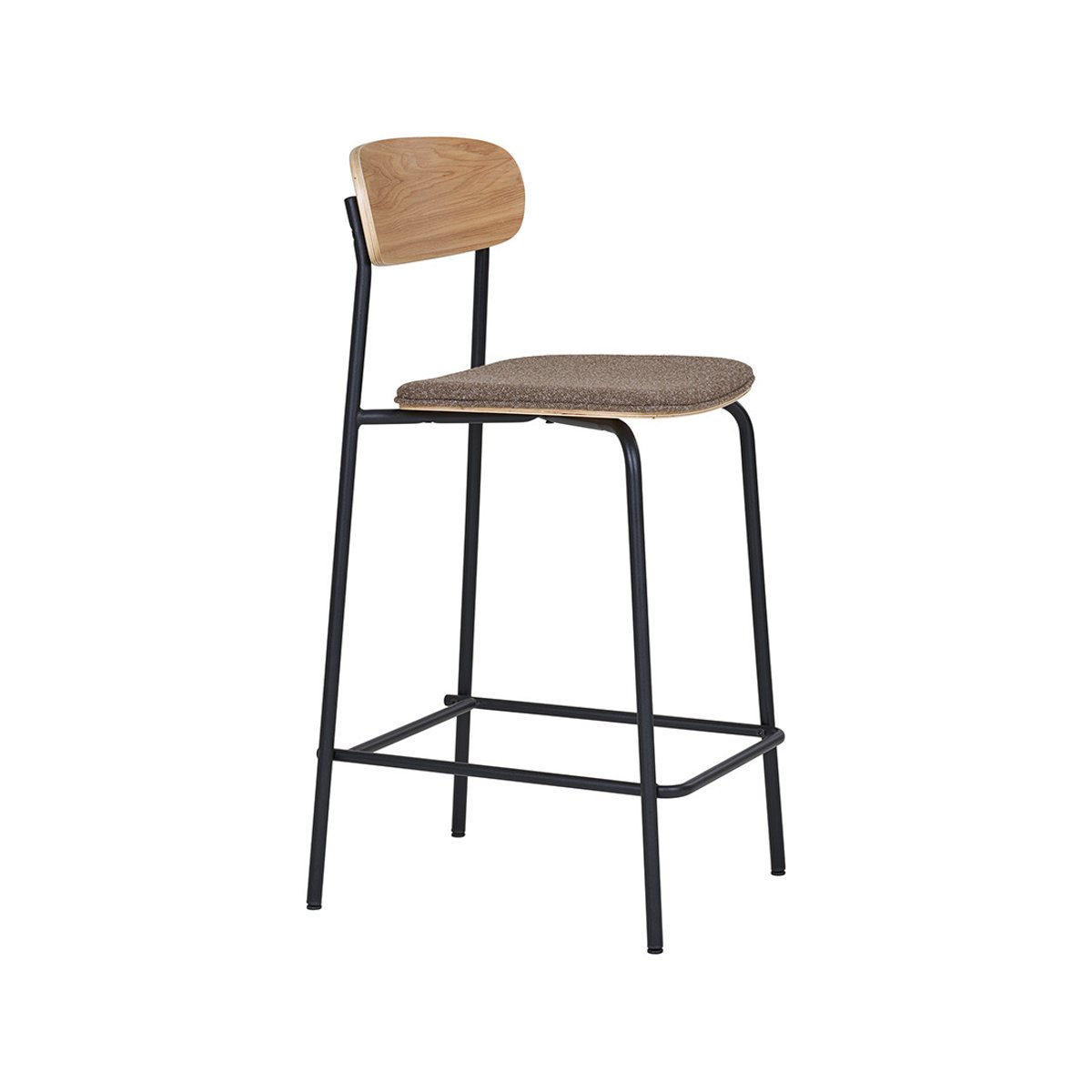 Lot de 2 tabourets en bois de frêne, ZOE marron, BEST MOBILIER