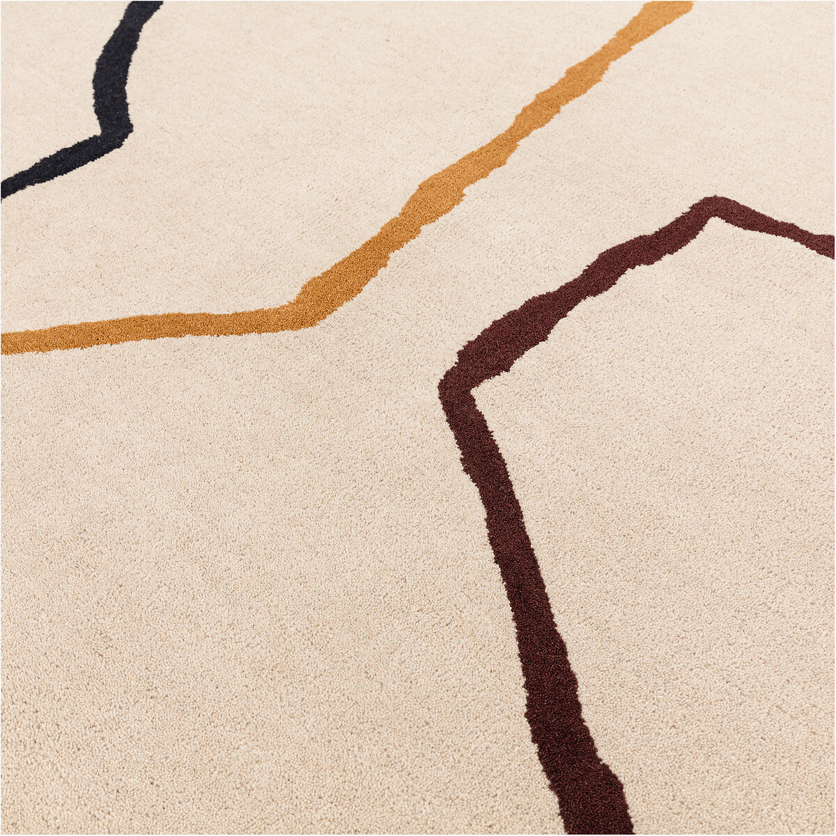 Bold Outline Shapes Rug in 100% Wool multi-coloured, ÉDITÉ