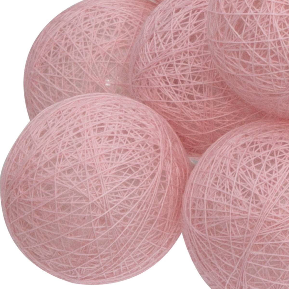 Guirlande LED 10 boules à pile TARA rose clair, ATMOSPHERA