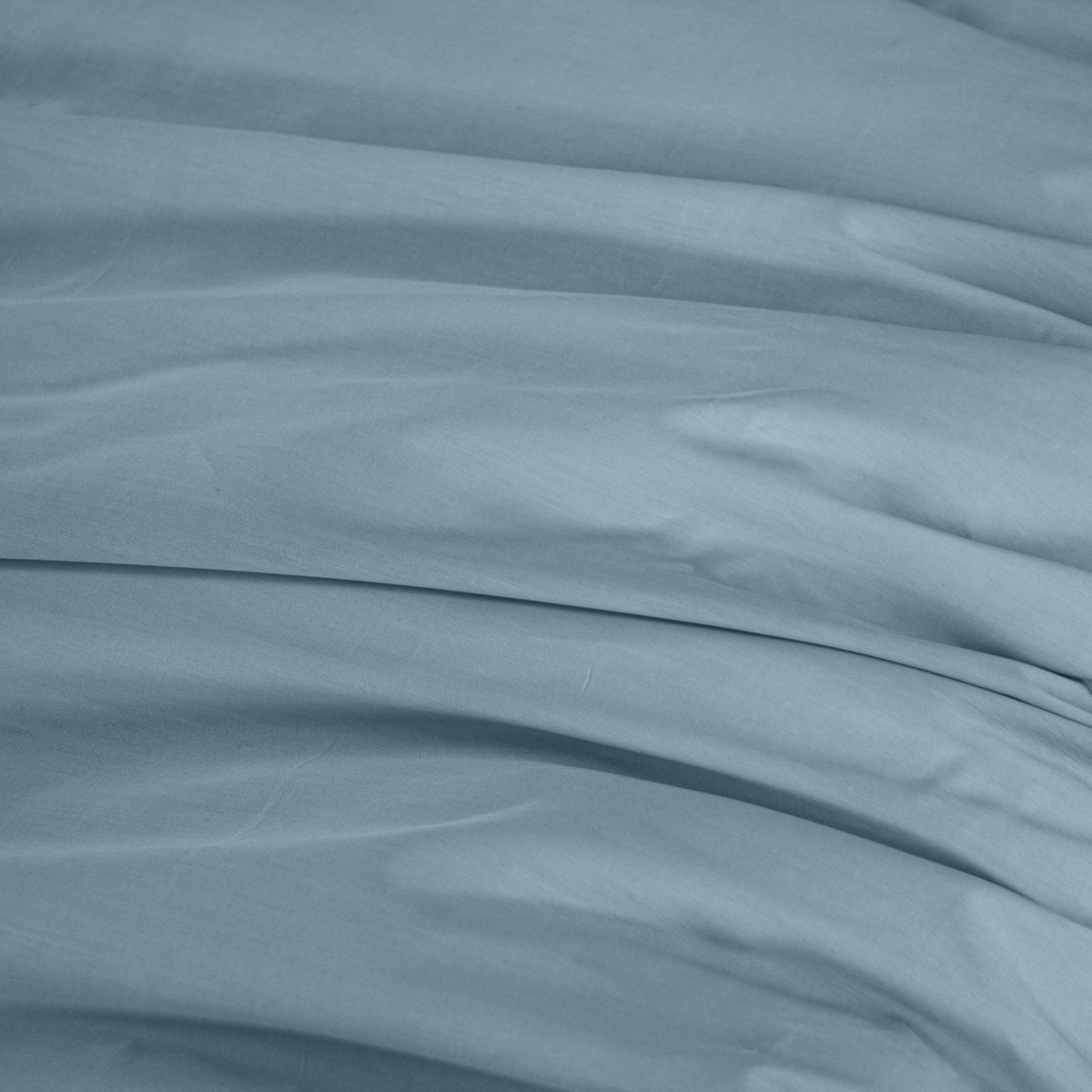 Parure de lit - housse de couette avec taies en percale de coton bleu fumé, EDEN