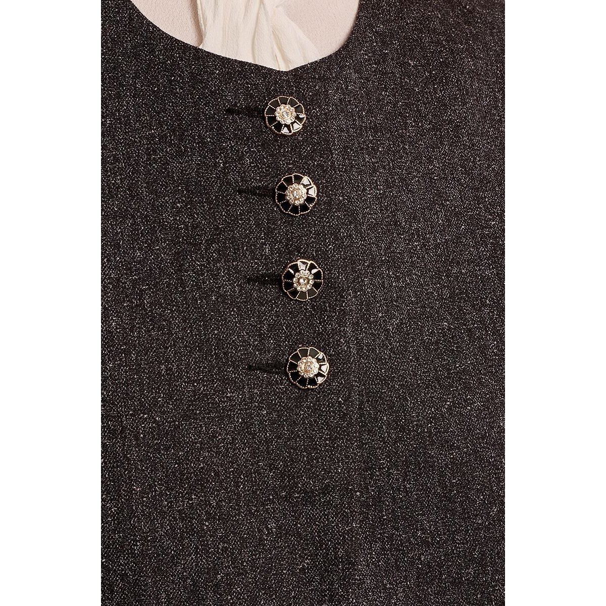 Gilet de costume col rond noir, MOLLY BRACKEN