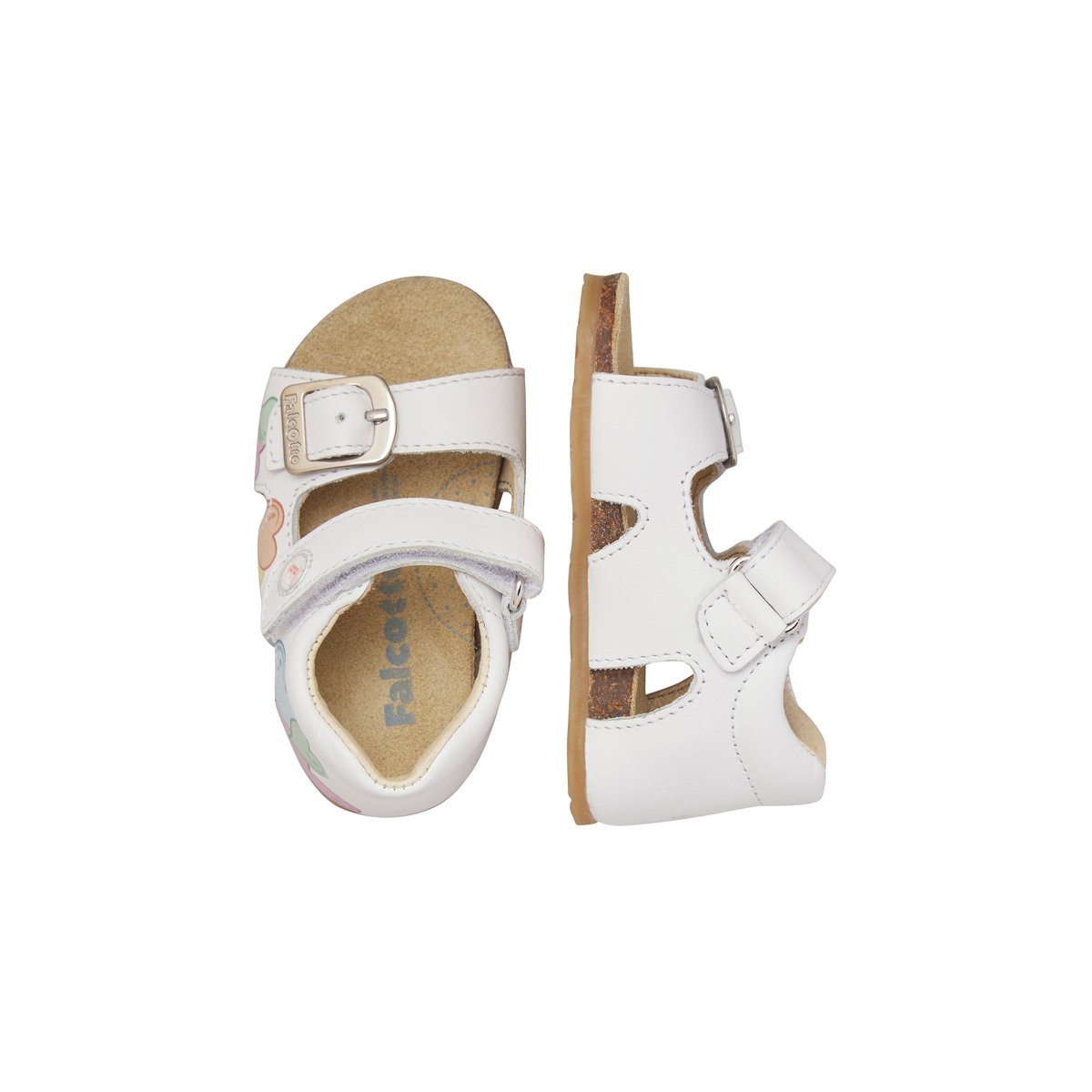 Sandales en cuir BYMIA blanc-, FALCOTTO