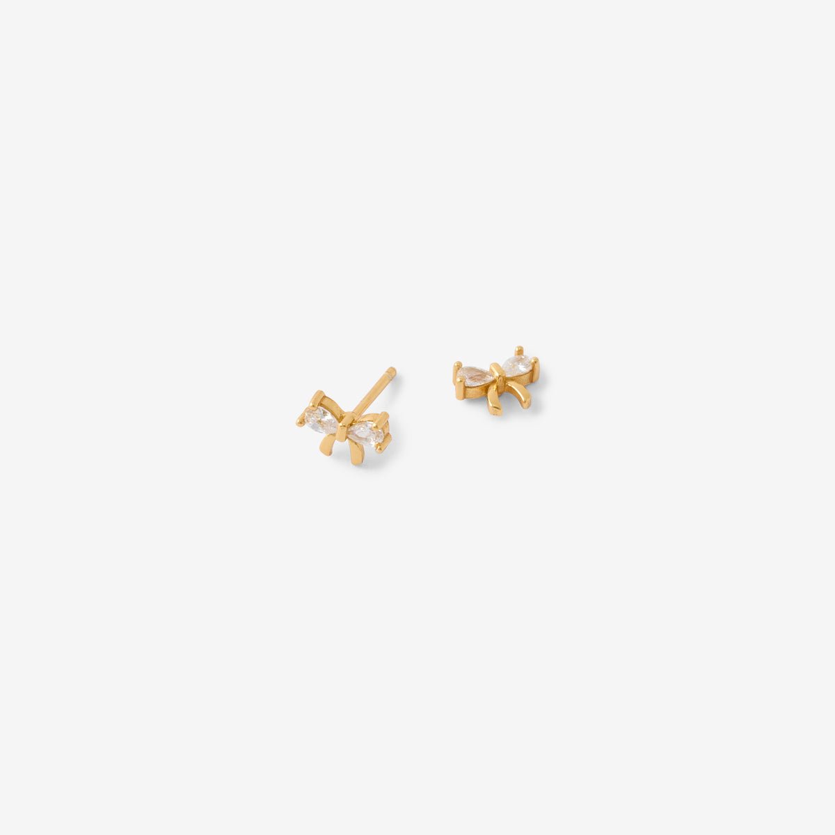 Puces d'oreilles nœud en argent garanti doré, BALABOOSTE