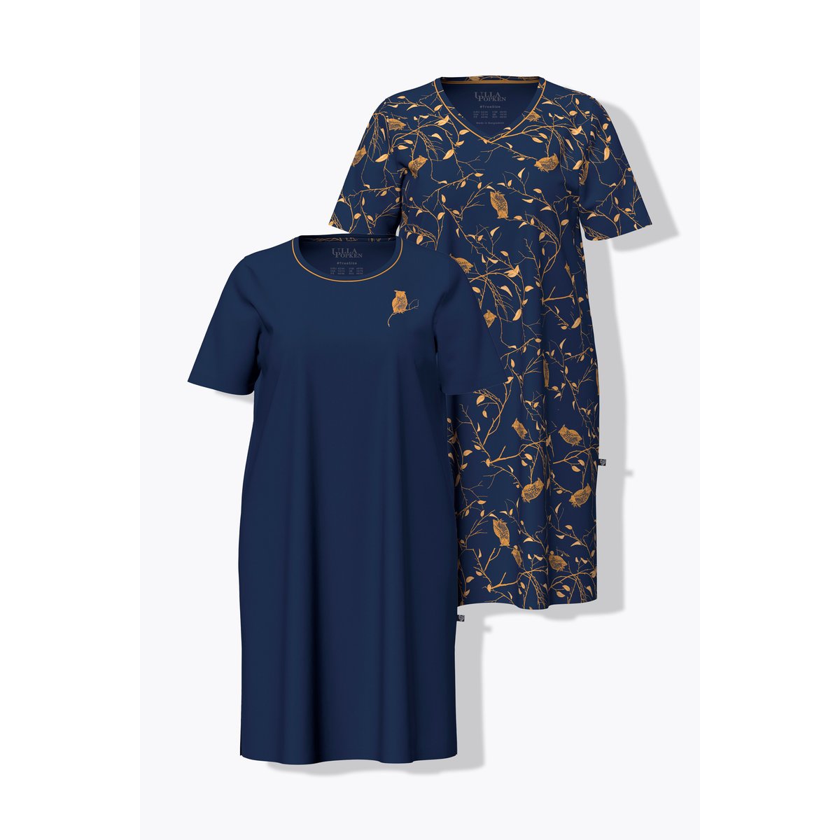 Lot de 2 chemises de nuit bleu nuit, ULLA POPKEN