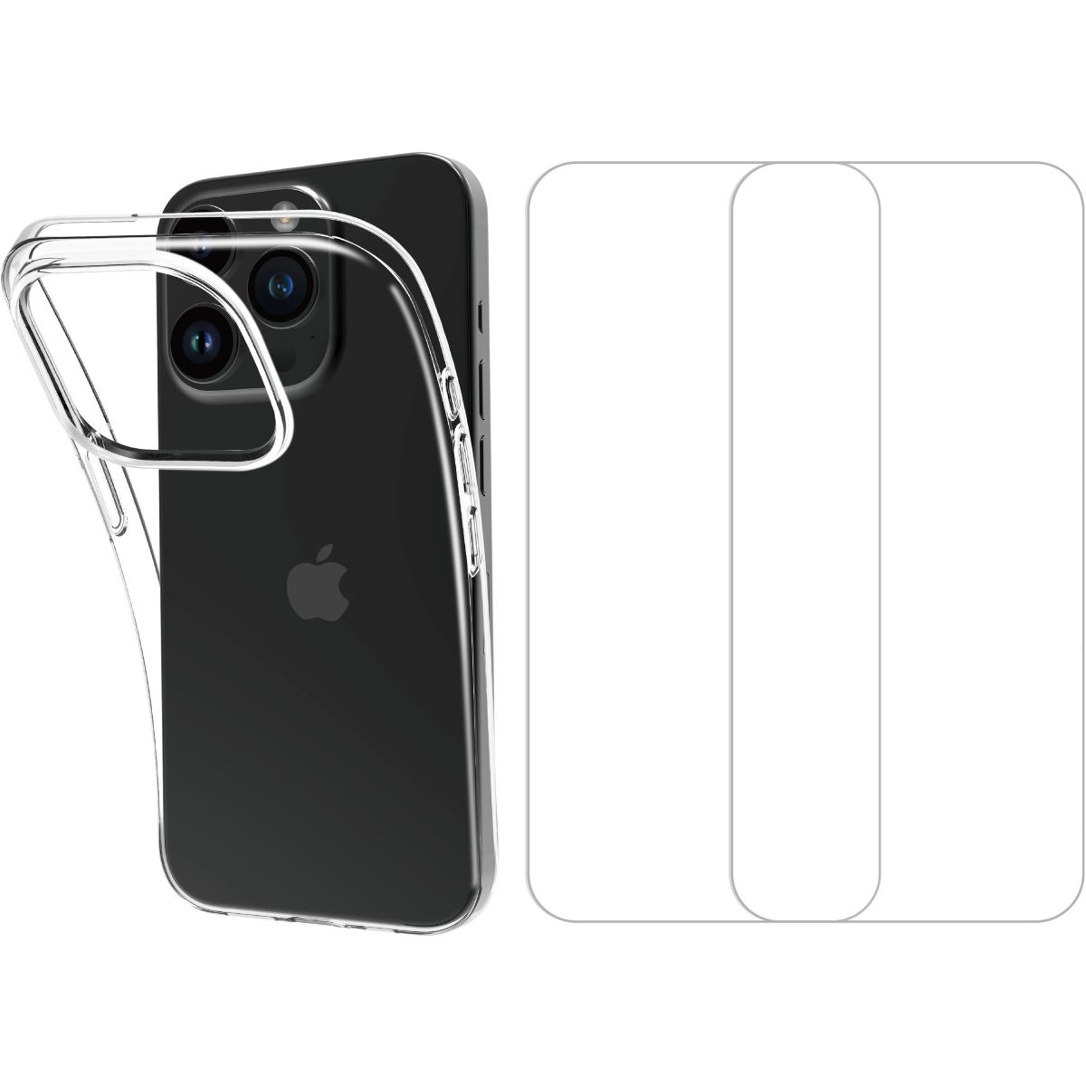 Coque iPhone 15 Pro coque + Verre trempé couleur unique, ESSENTIEL B