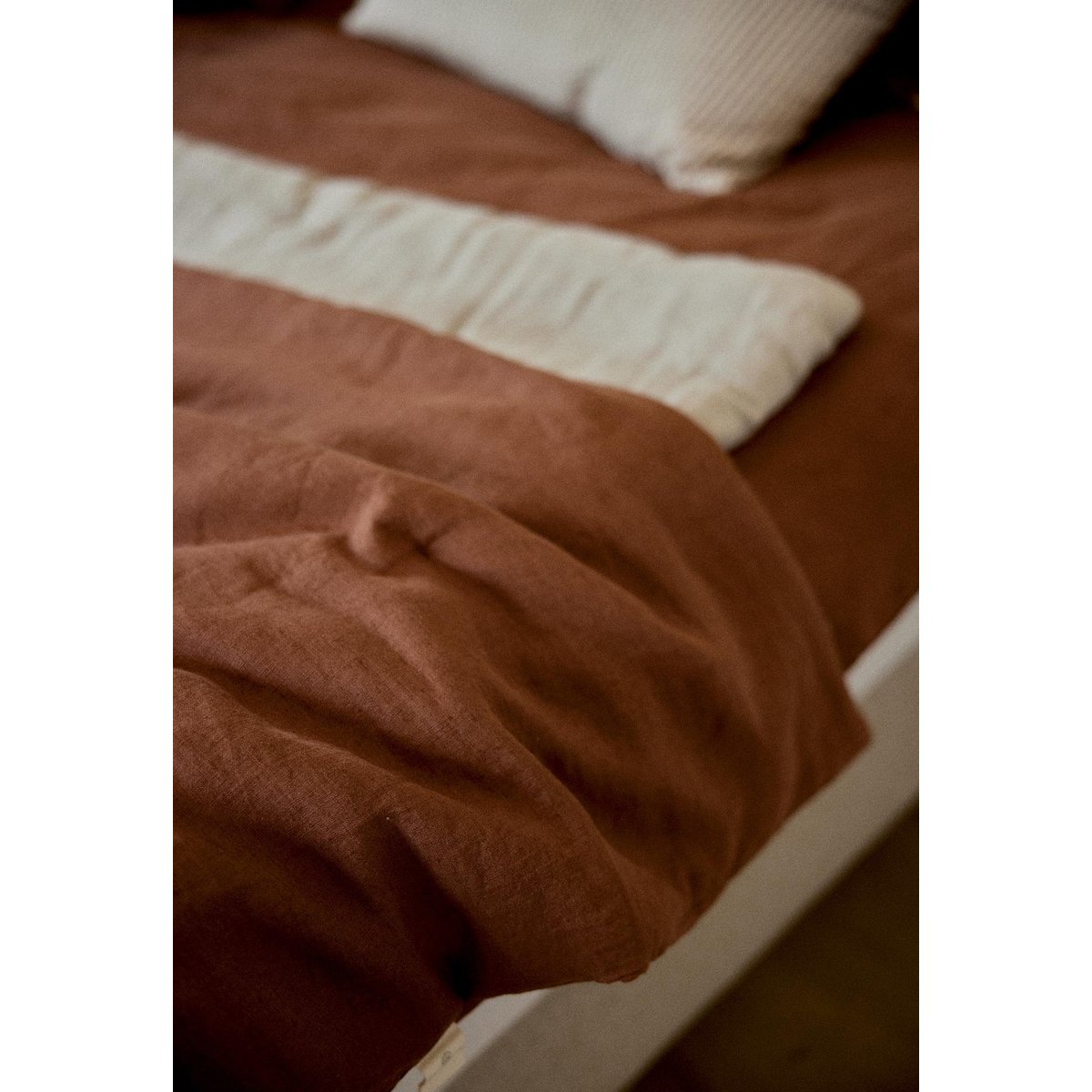 Housse de couette en lin lavé marron moka, GABRIELLE PARIS