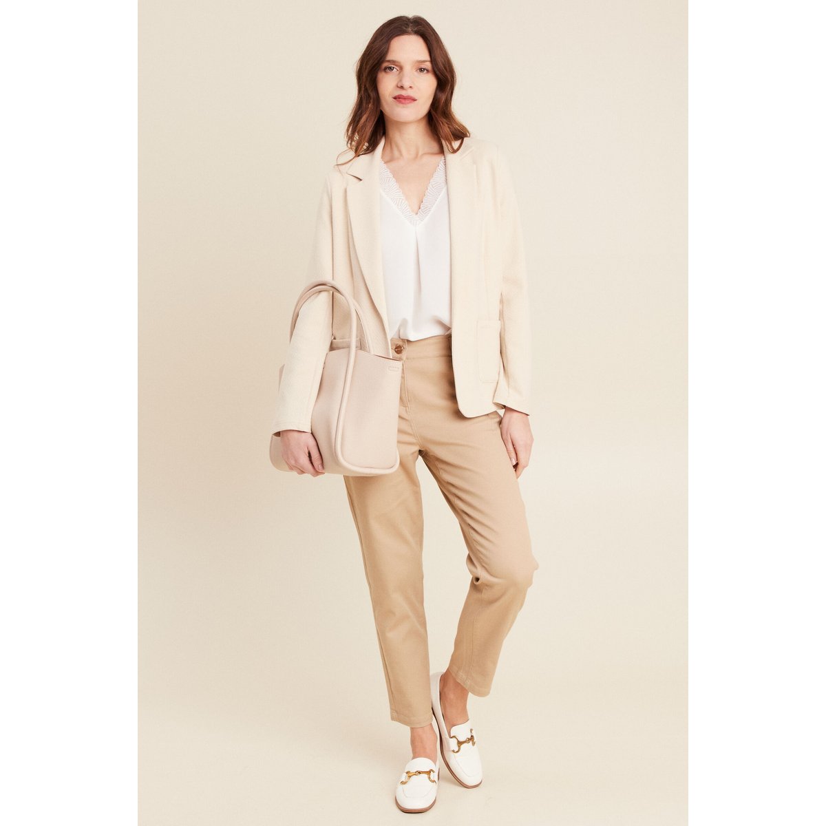 Pantalon droit 7/8ème sable, BREAL