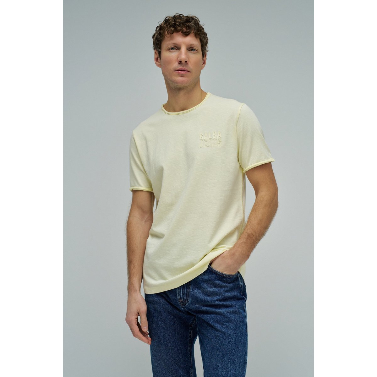 T-SHIRT AVEC BRANDING jaune, SALSA JEANS