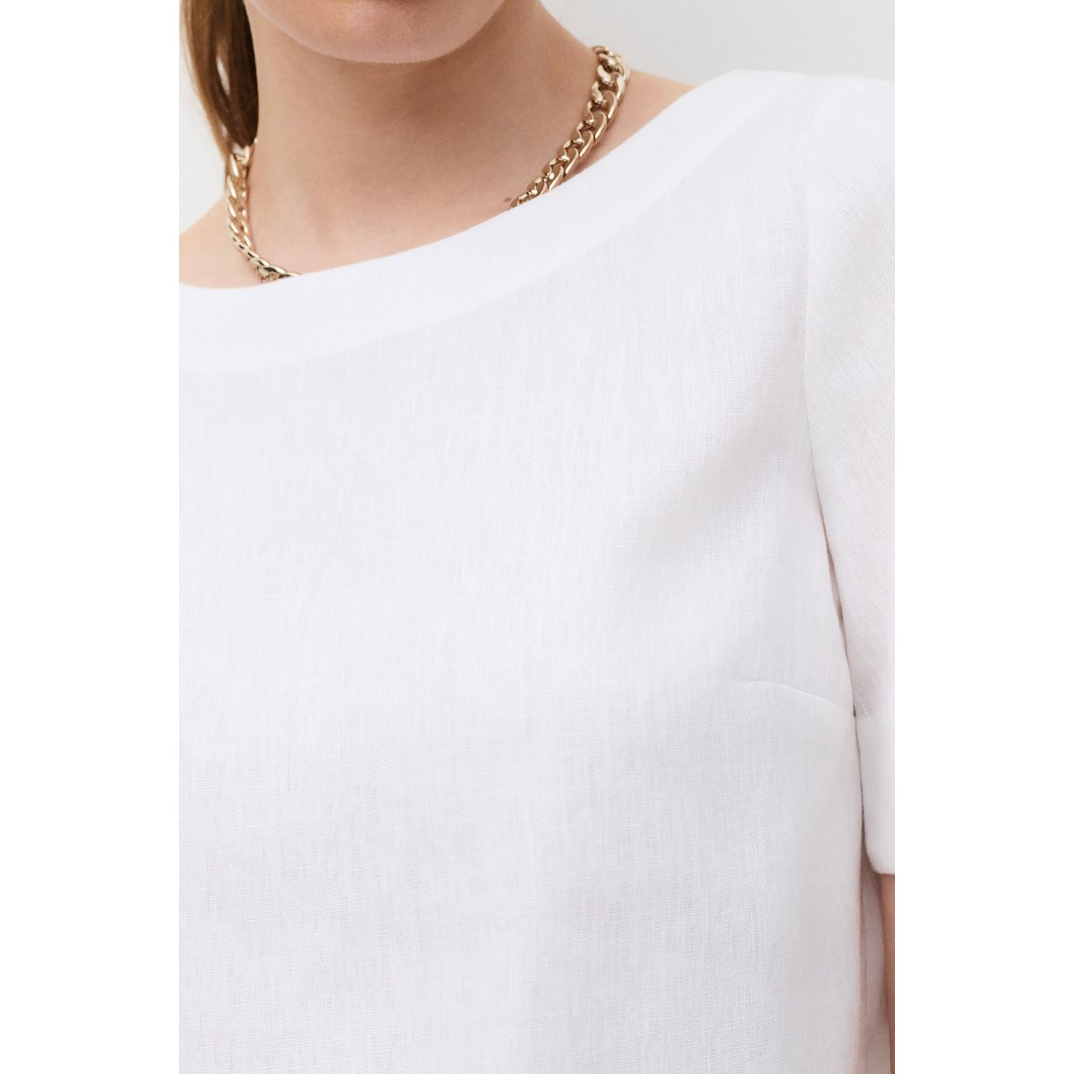 Blouse droite lin bateau CYNTHIA blanc, CAROLL