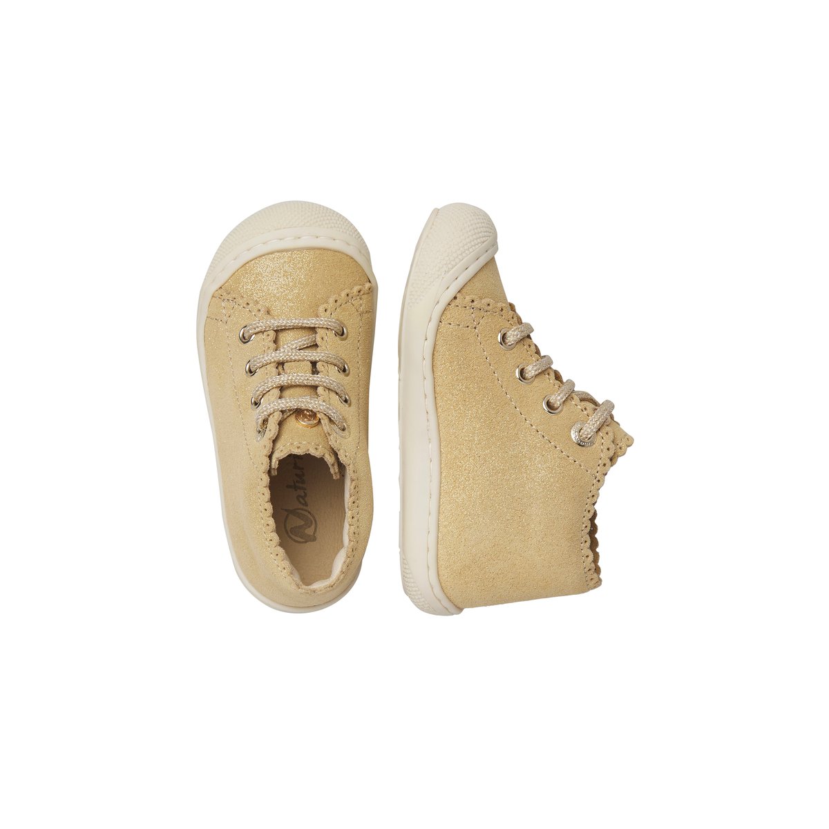 Chaussures premiers pas en suède COTTINS platine-, NATURINO