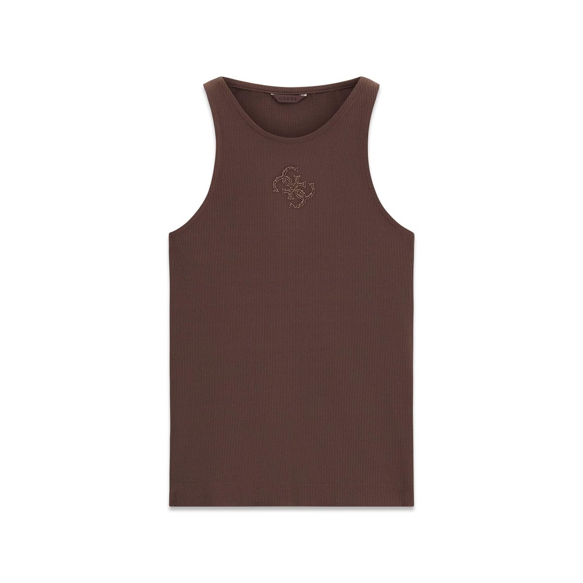 Top En Maille Côtelée marron, GUESS