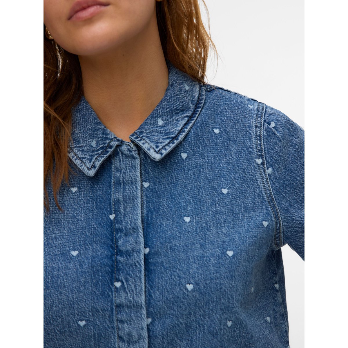 Chemise En Denim medium blue denim, VERO MODA
