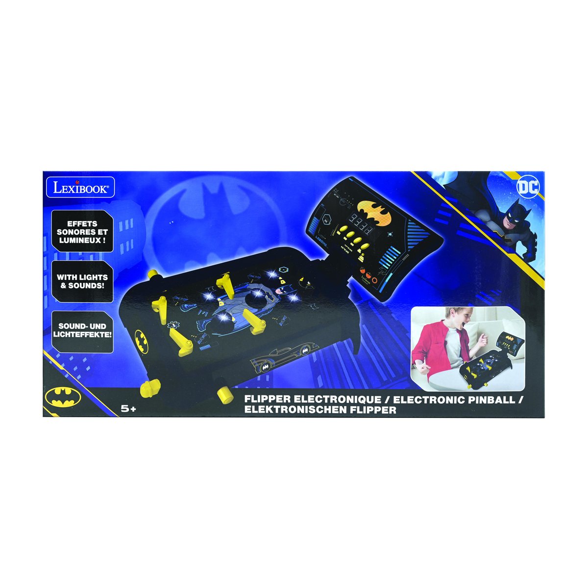 Flipper électronique de table Batman noir, LEXIBOOK