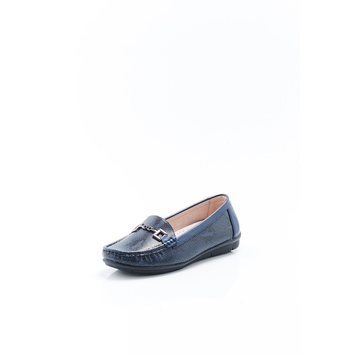 Mocassins avec boucle fantaisie bleu animalier, DAMART