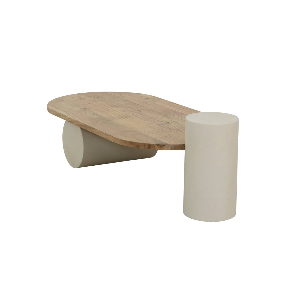 Table basse en bois d'acacia ovale DALVA bois clair, MADE IN MEUBLES