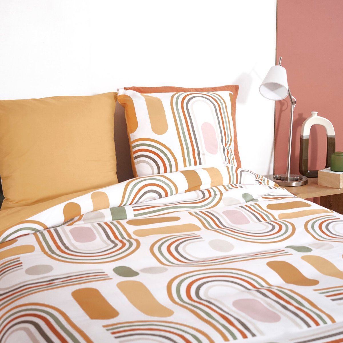 Parure housse de couette microfibre, Karting beige, C DESIGN HOME TEXTILE