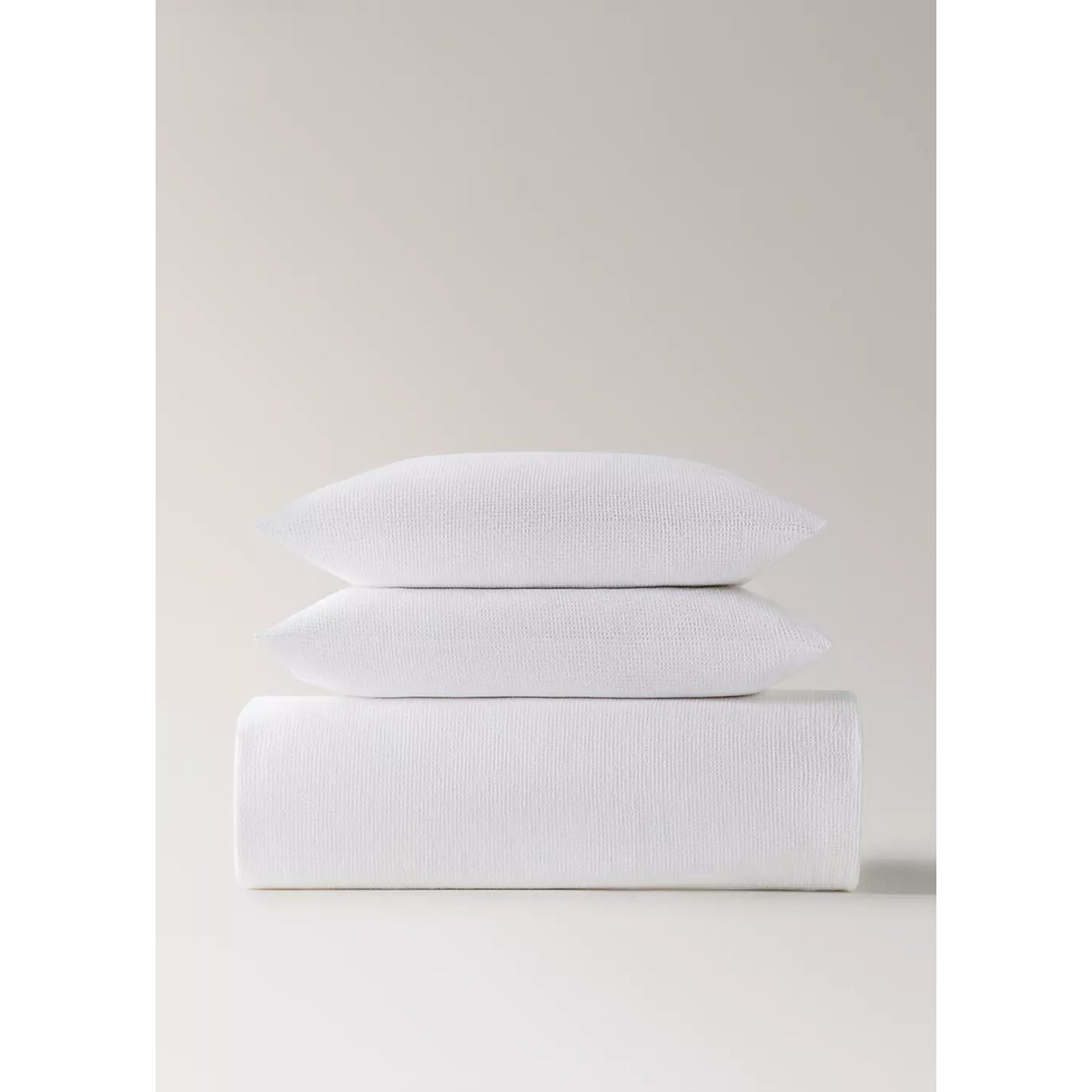 Housse de couette coton garment-dyed mini waffle lit 150/160 cm blanc cassé, MANGO HOME