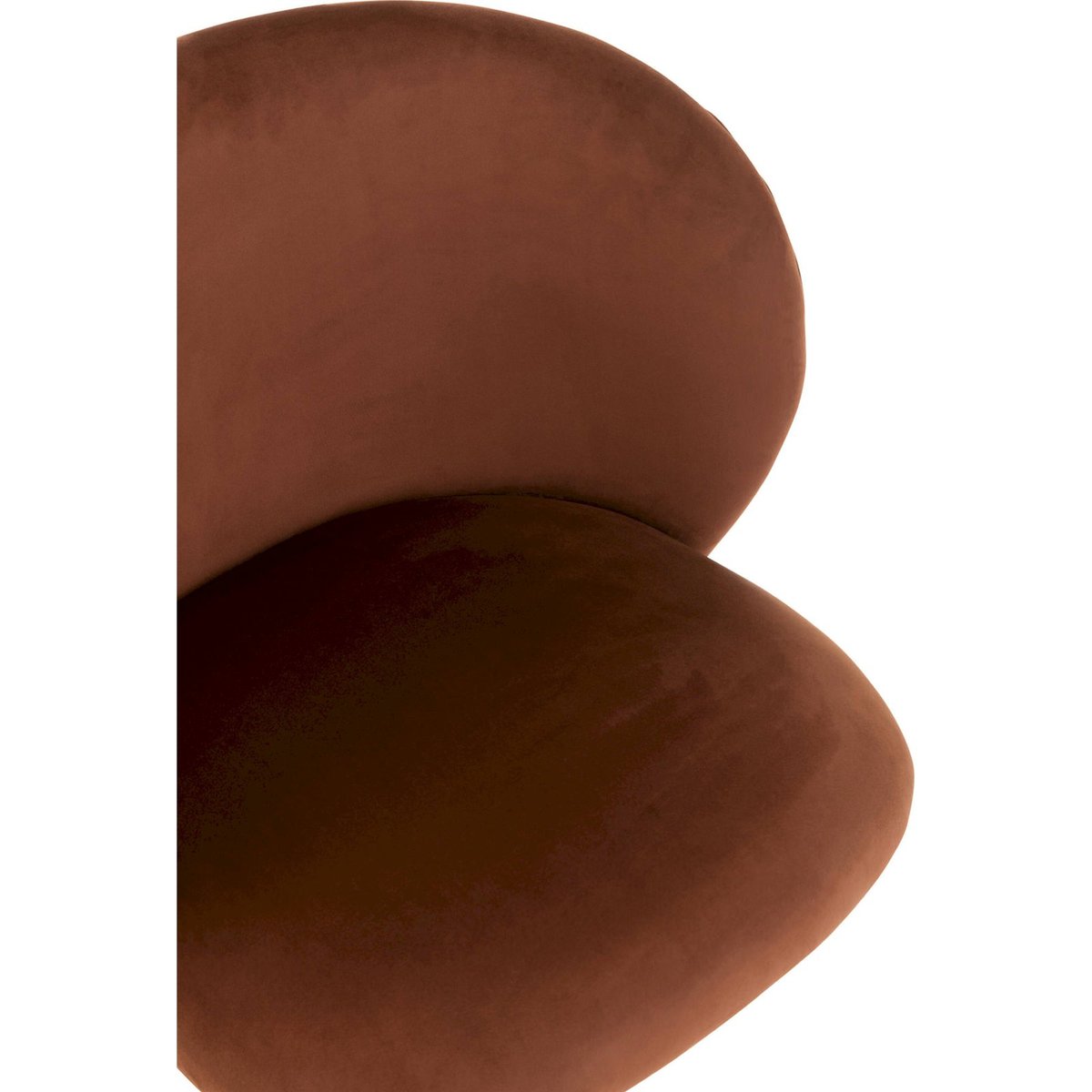 Chaise de bureau pivotante en velours marron foncé velours, RECOLLECTION