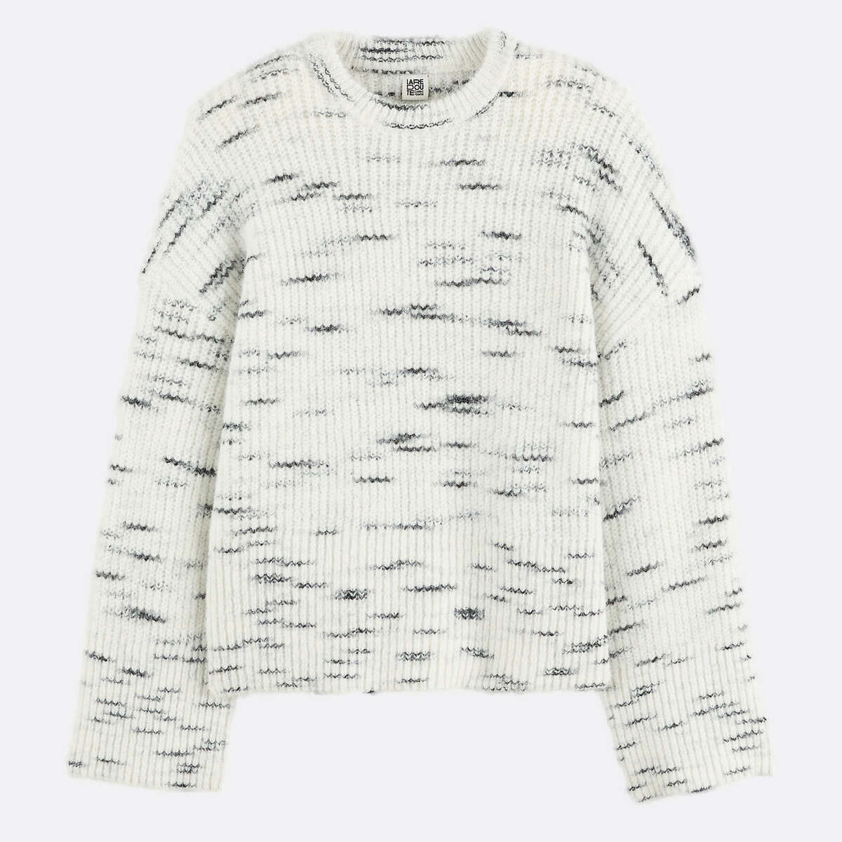 Pull oversize, col rond, effet flammé ecru chiné, LA REDOUTE COLLECTIONS