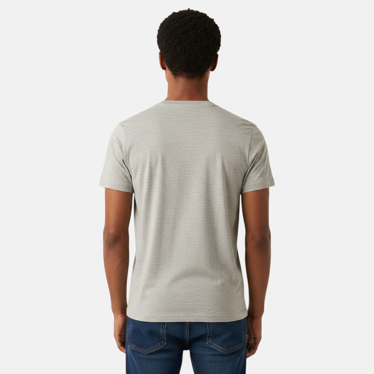 T-shirt manches courtes à inscription, col rond gris, LEE COOPER