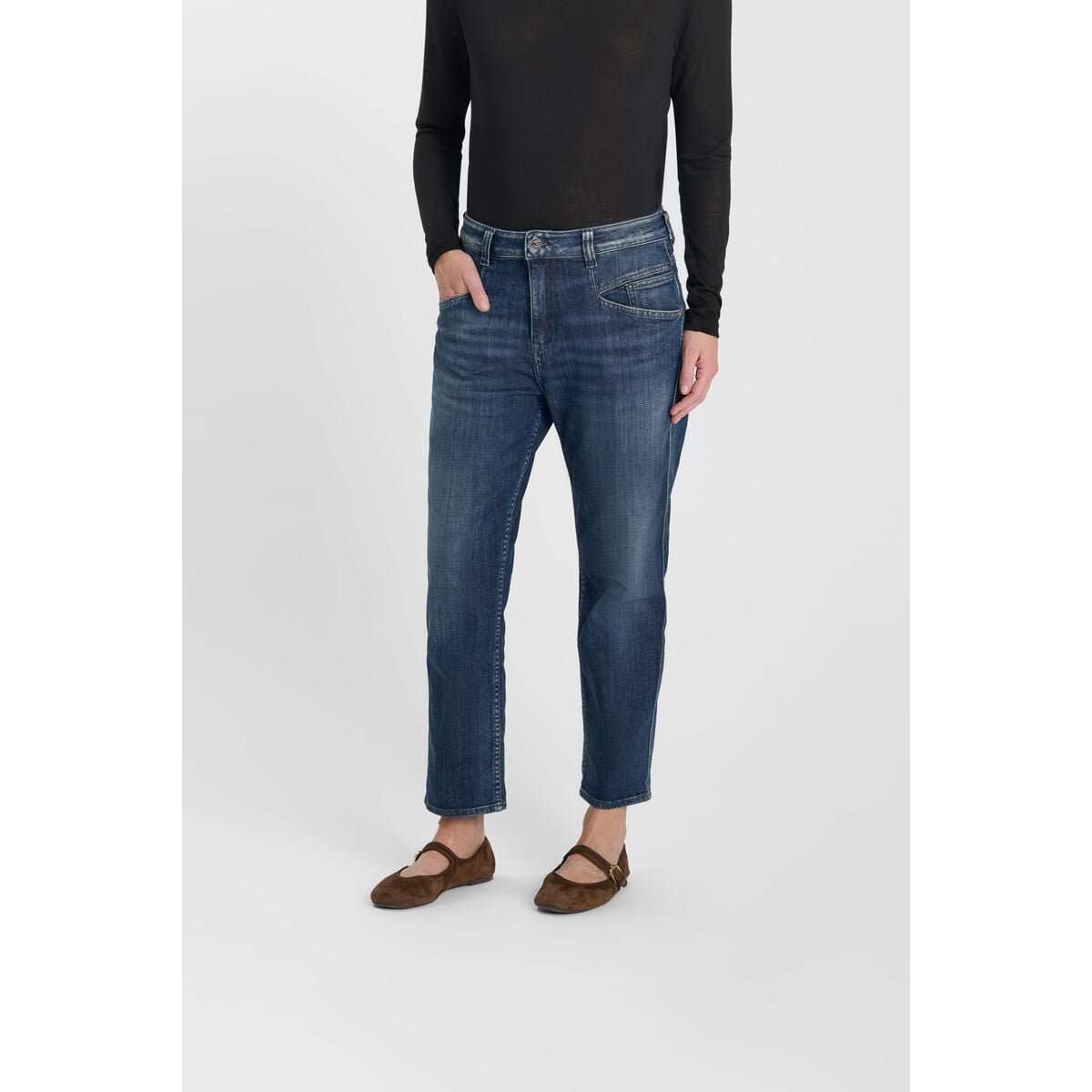 Jeans loose, large 400/60 girlfriend , 7/8ème blue, LE TEMPS DES CERISES