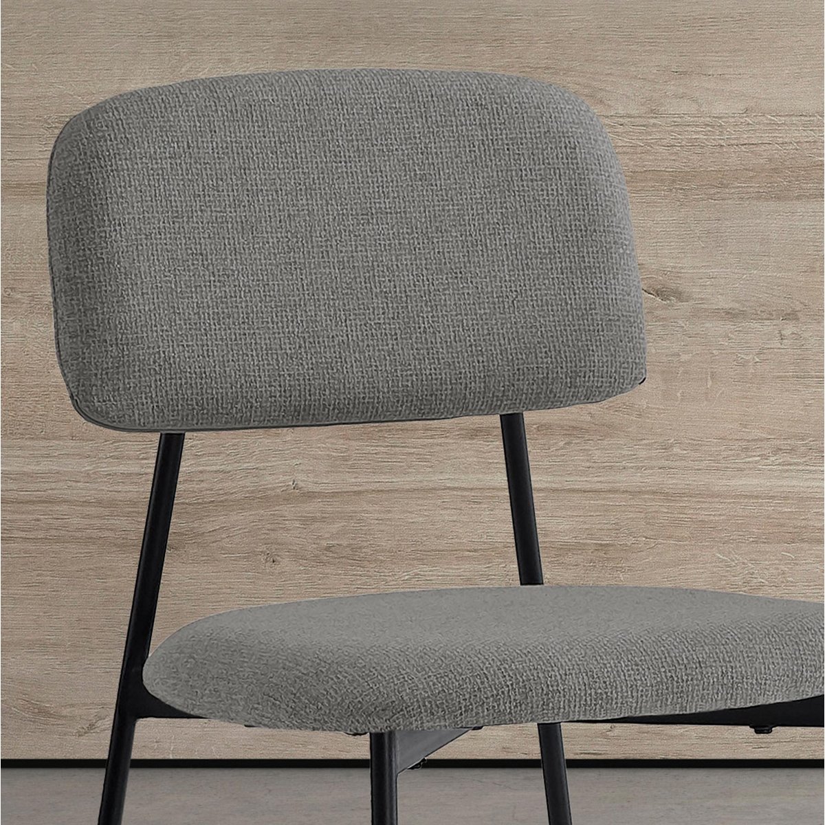 Lot de 2 chaises tissu et métal, HUDSON gris, HISPANOHOGAR