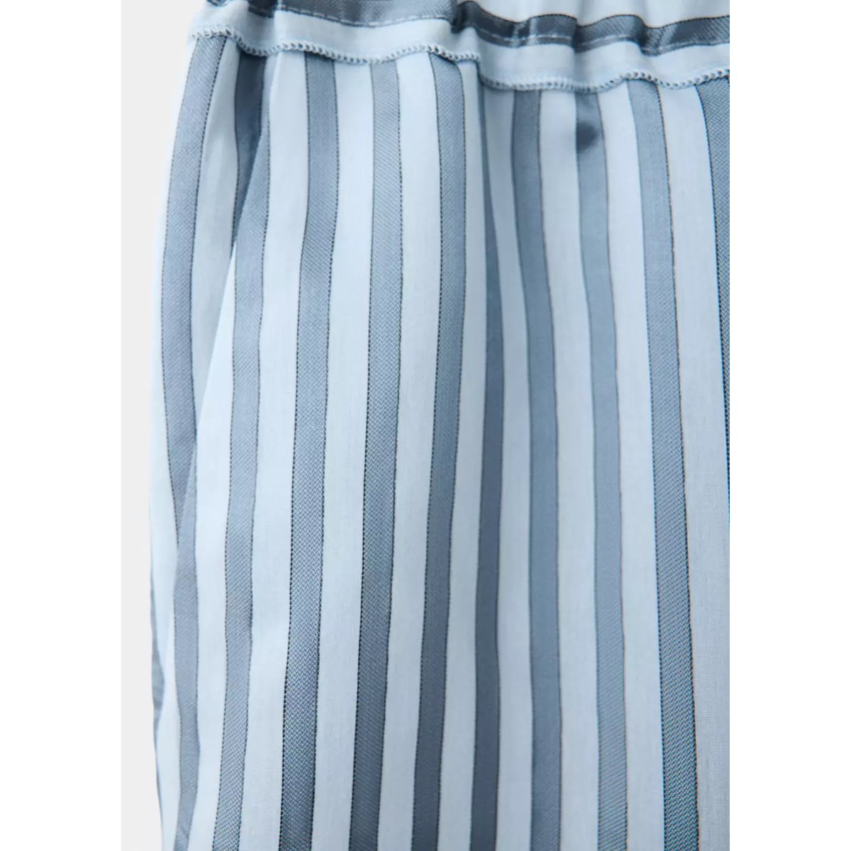 Pantalon de pyjama en mélange de soie à rayures bleu, MANGO