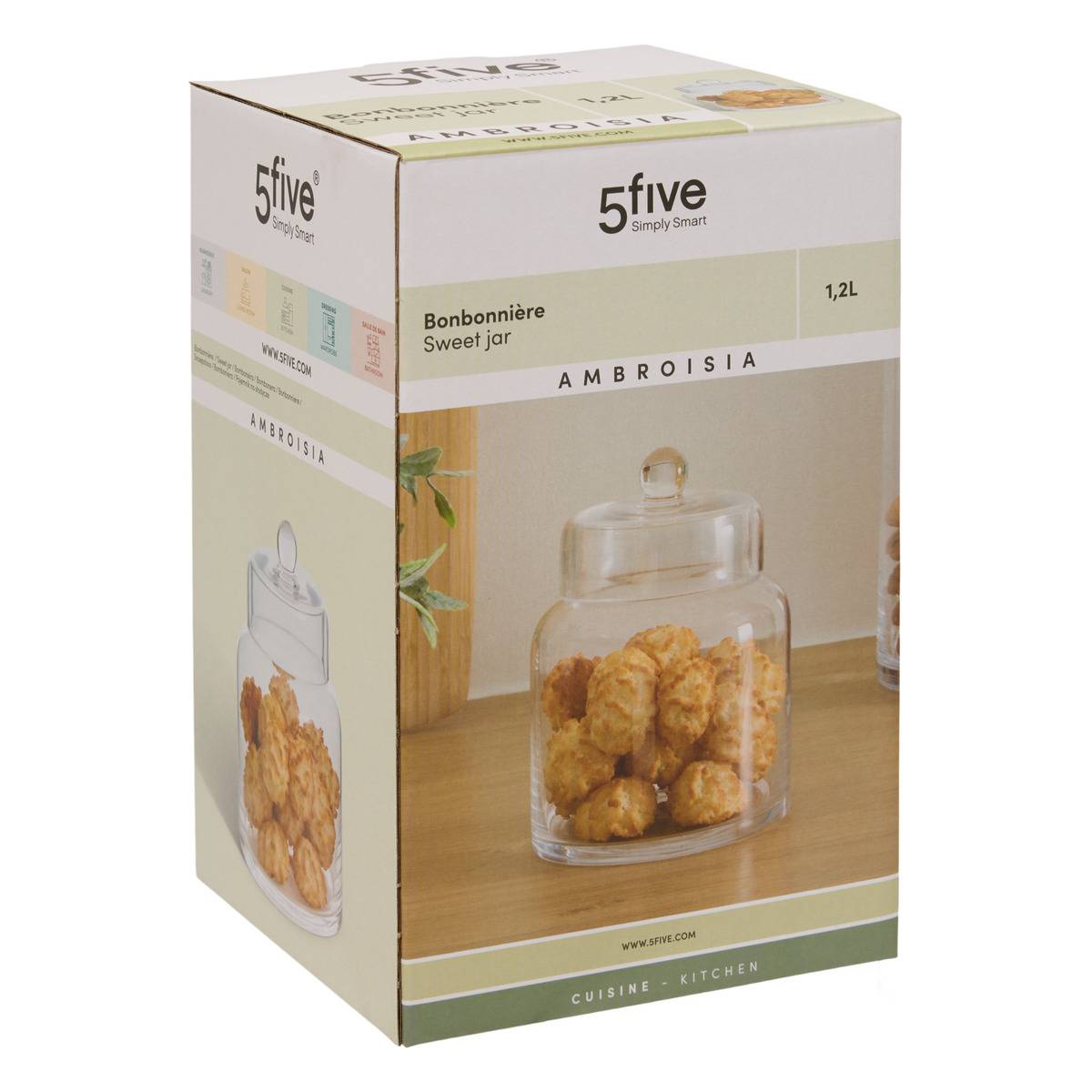 Bonbonnière ronde petit format transparent, 5FIVE SIMPLY SMART