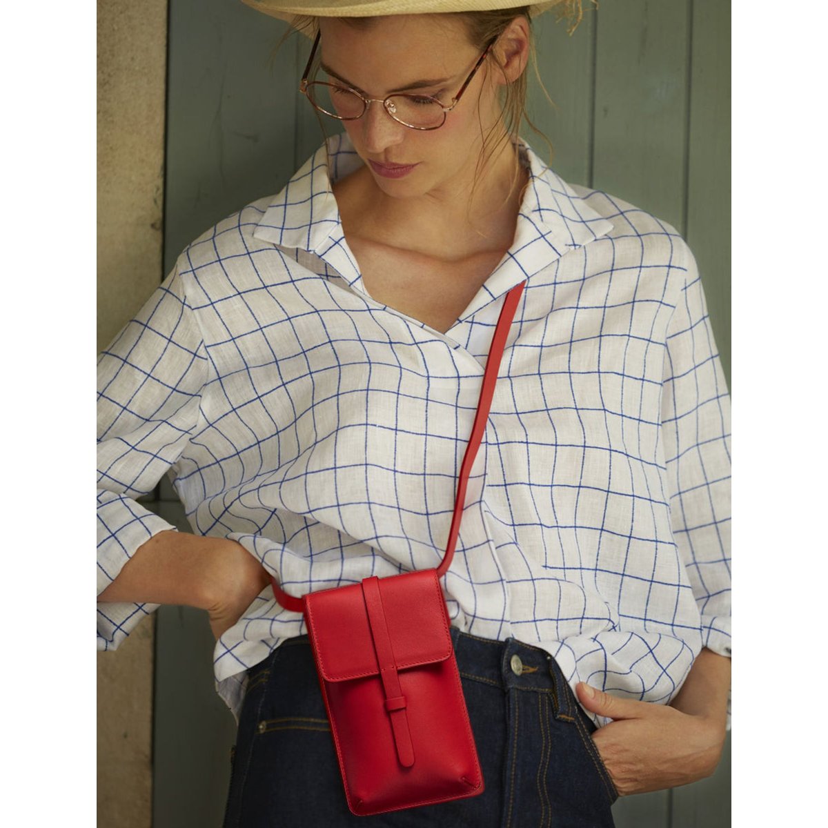 Pochette léonore rouge, INES DE LA FRESSANGE PARIS