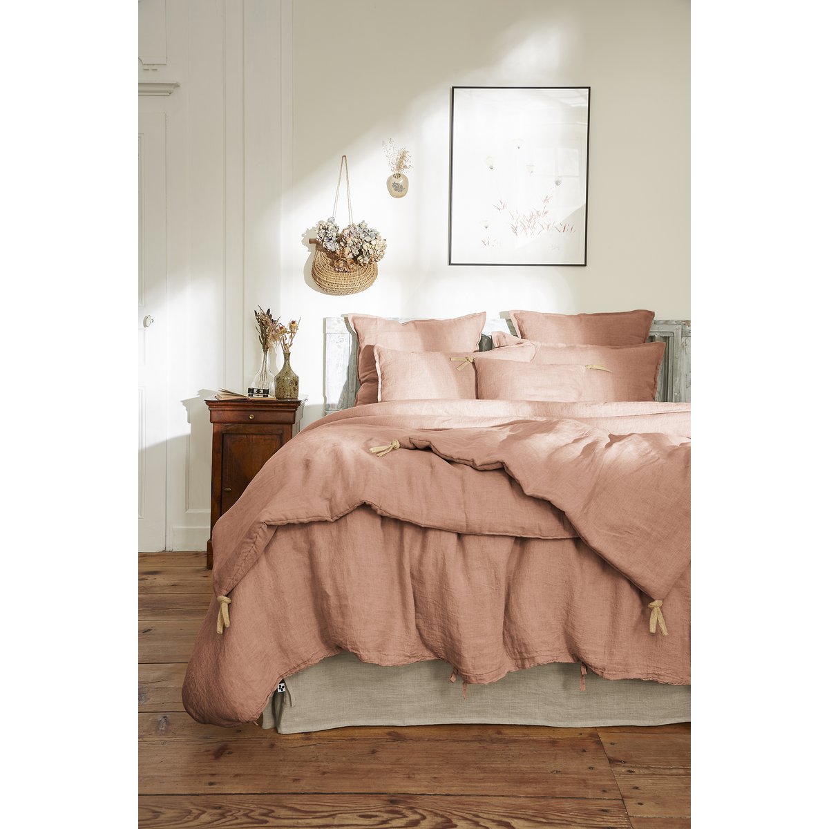 Housse de couette Lin lave Collection Soline sable, EDEN
