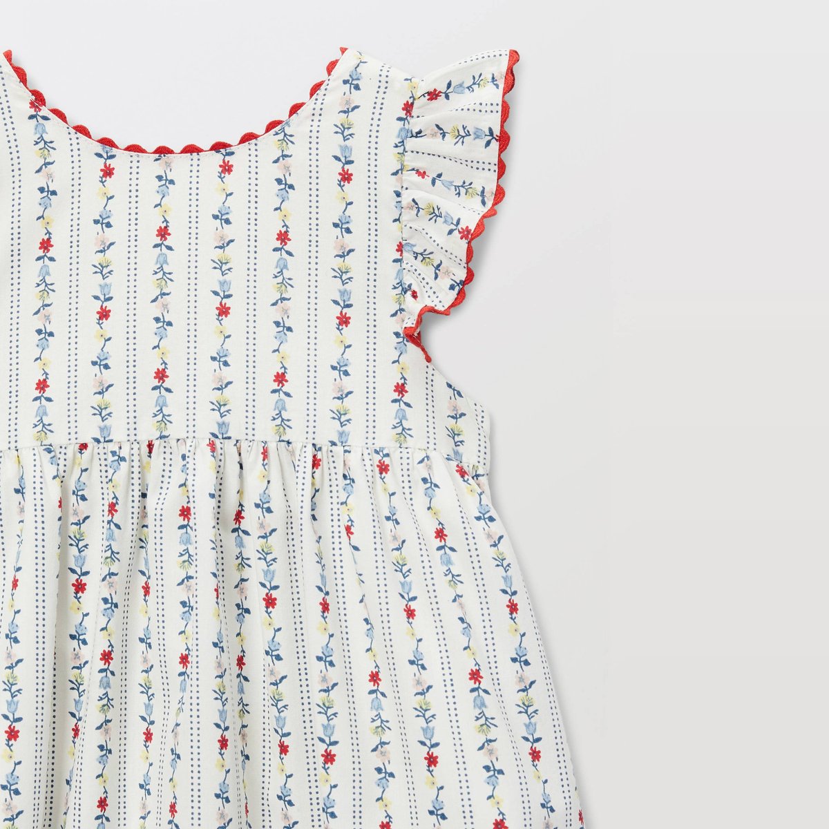 Robe avec bloomer rayés et imprimés en coton BIO GOTS ecru, BOUT'CHOU