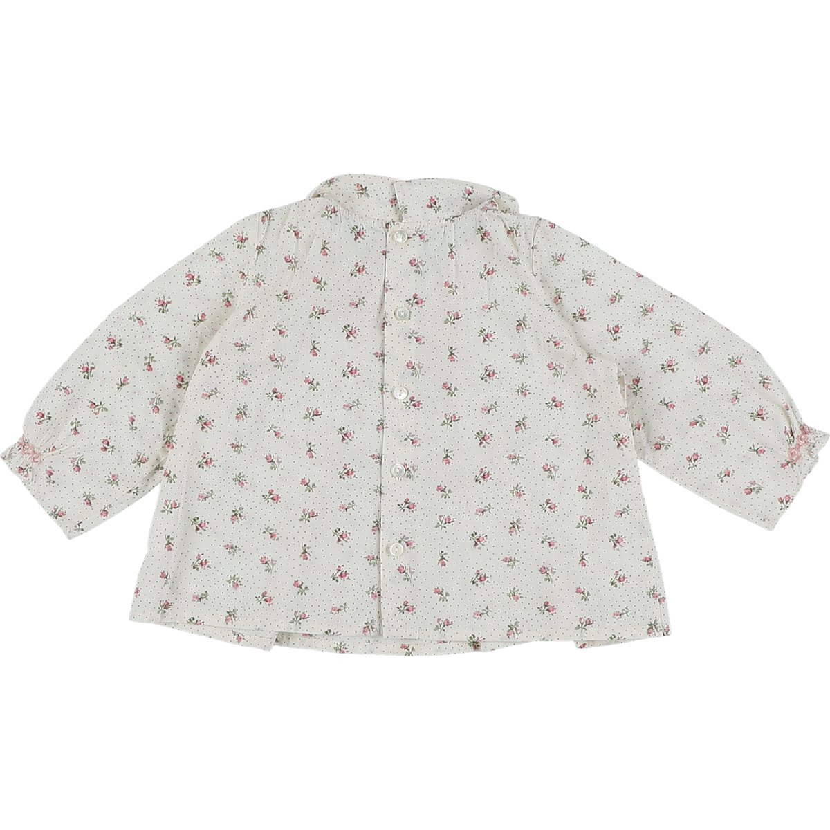 Blouse brodée main - Très bon état blanc cassé;rose, BONPOINT