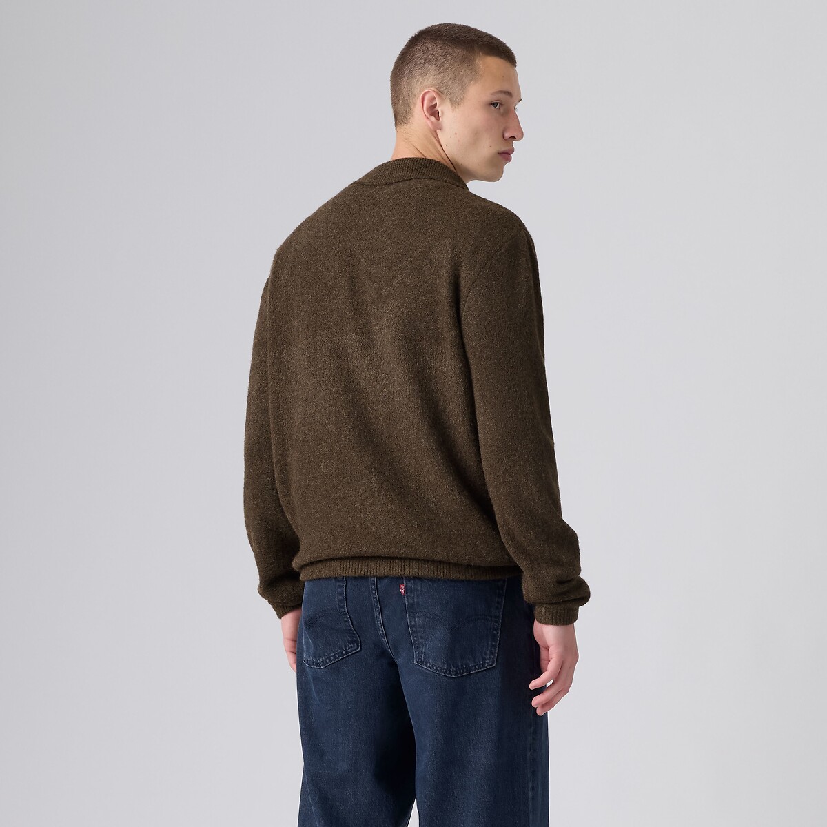 Pull col polo, demi-zippé, BOULDER marron, LEVI'S