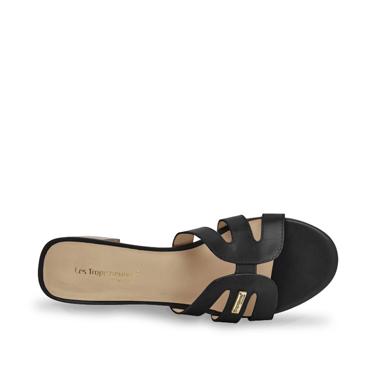 Mules à talons en cuir LIVIA noir, LES TROPEZIENNES PAR M.BELARBI