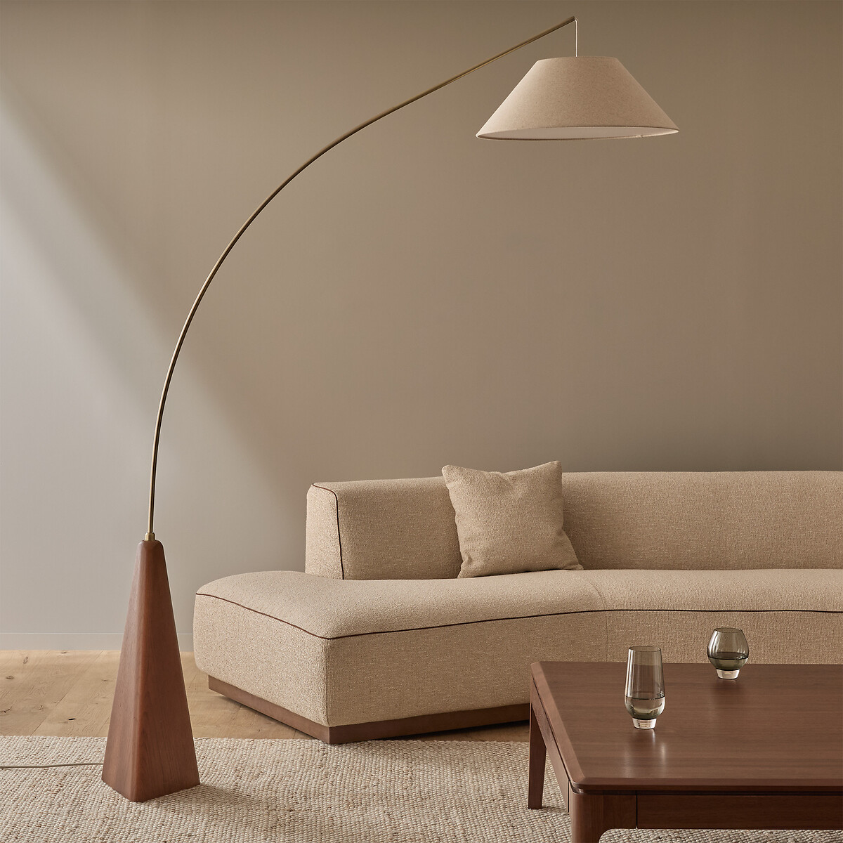 Lampadaire en chêne massif, teinté noyer, NESTWOOD noyer, AM.PM