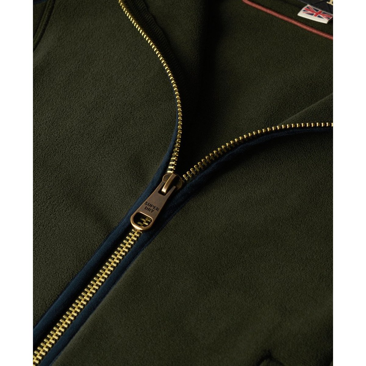 Gilet en polaire Estate vert olive surplus goods, SUPERDRY