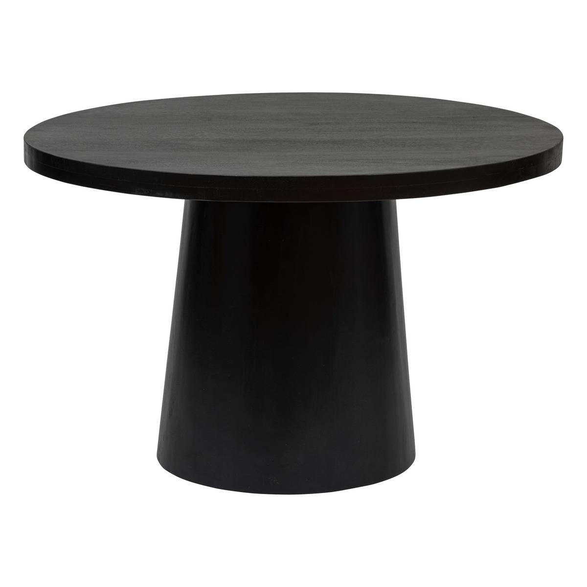 Table à manger ronde en bois de manguier BOKI noir, ATMOSPHERA