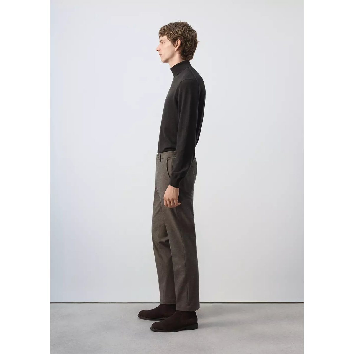 Pantalon slim-fit carreaux tabac, MANGO MAN