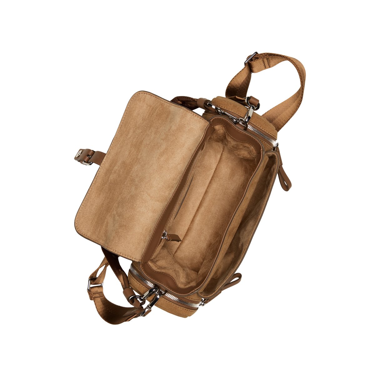 Sac pour appareil photo, modèle Carmen en cuir de vachette velours souple cognac, MARC O'POLO
