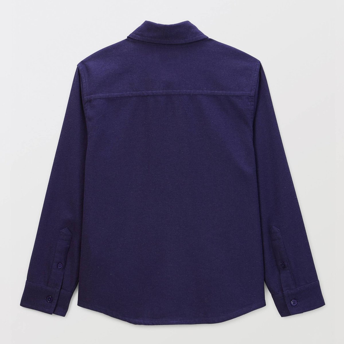 Chemise unie en flanelle de coton ombre bleue, MONOPRIX