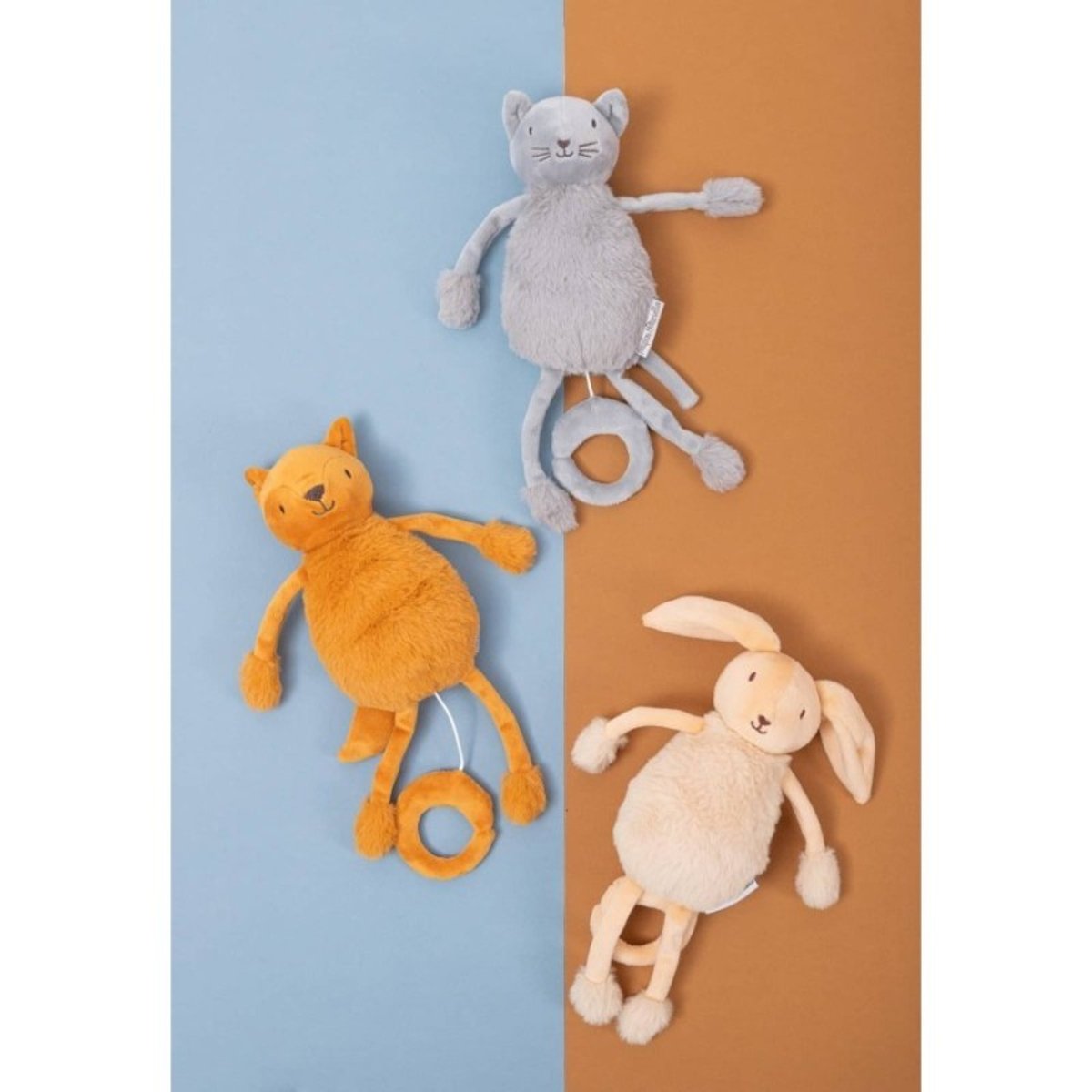 Peluche Boîte à musique - Oscar le Chat gris, PIOUPIOU ET MERVEILLES