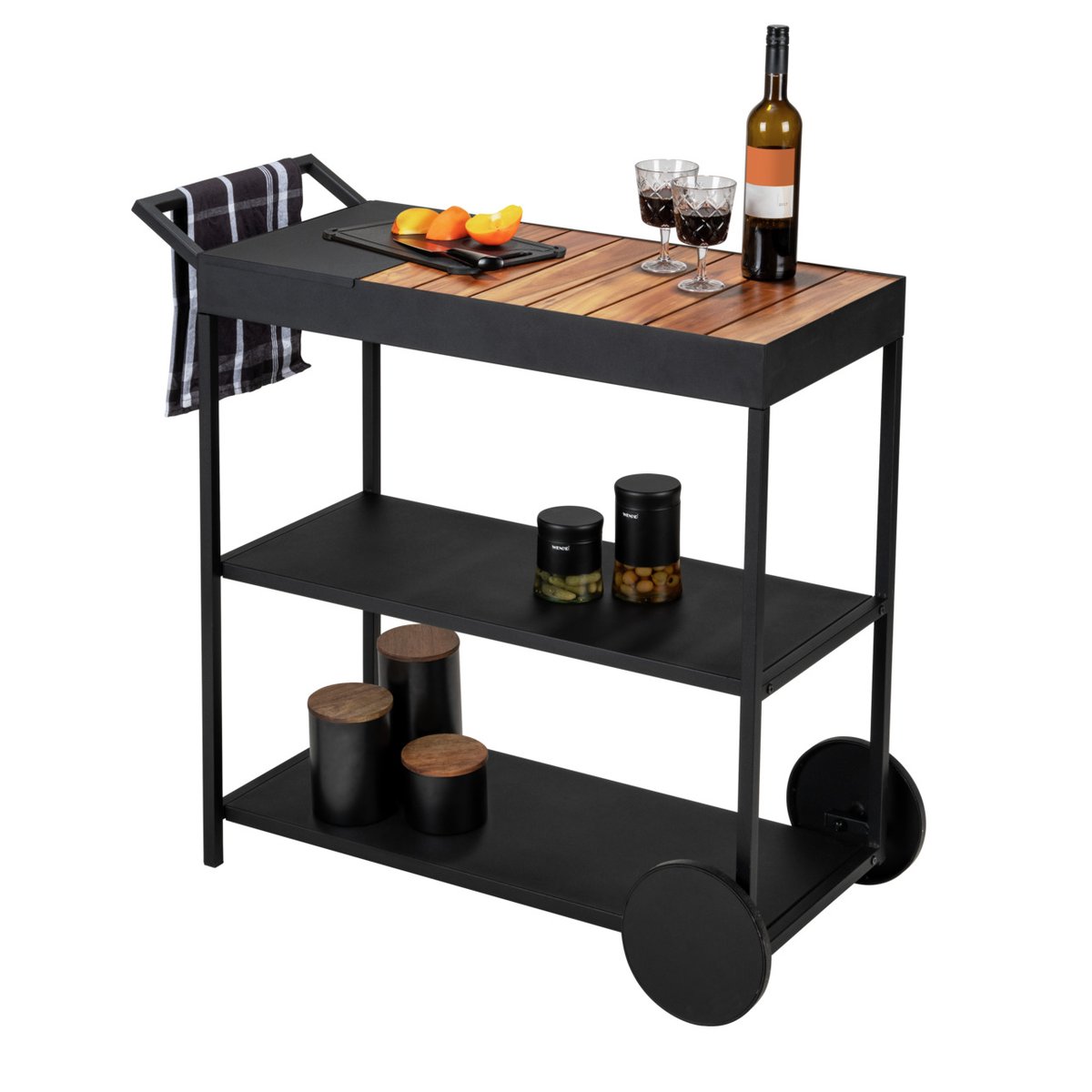 Desserte de cuisine intérieur, extérieur Miro noir, WENKO