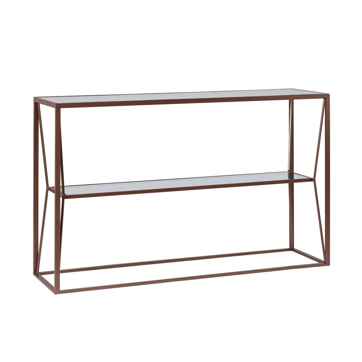 Console en métal marron et double plateau en verre L120 - THEIA marron, HELLIN, DEPUIS 1862