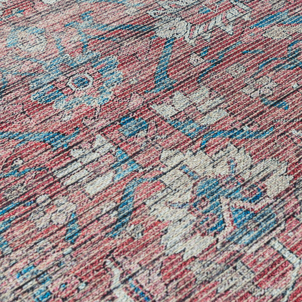 Floral Vintage Style Flatweave Rug red, ÉDITÉ