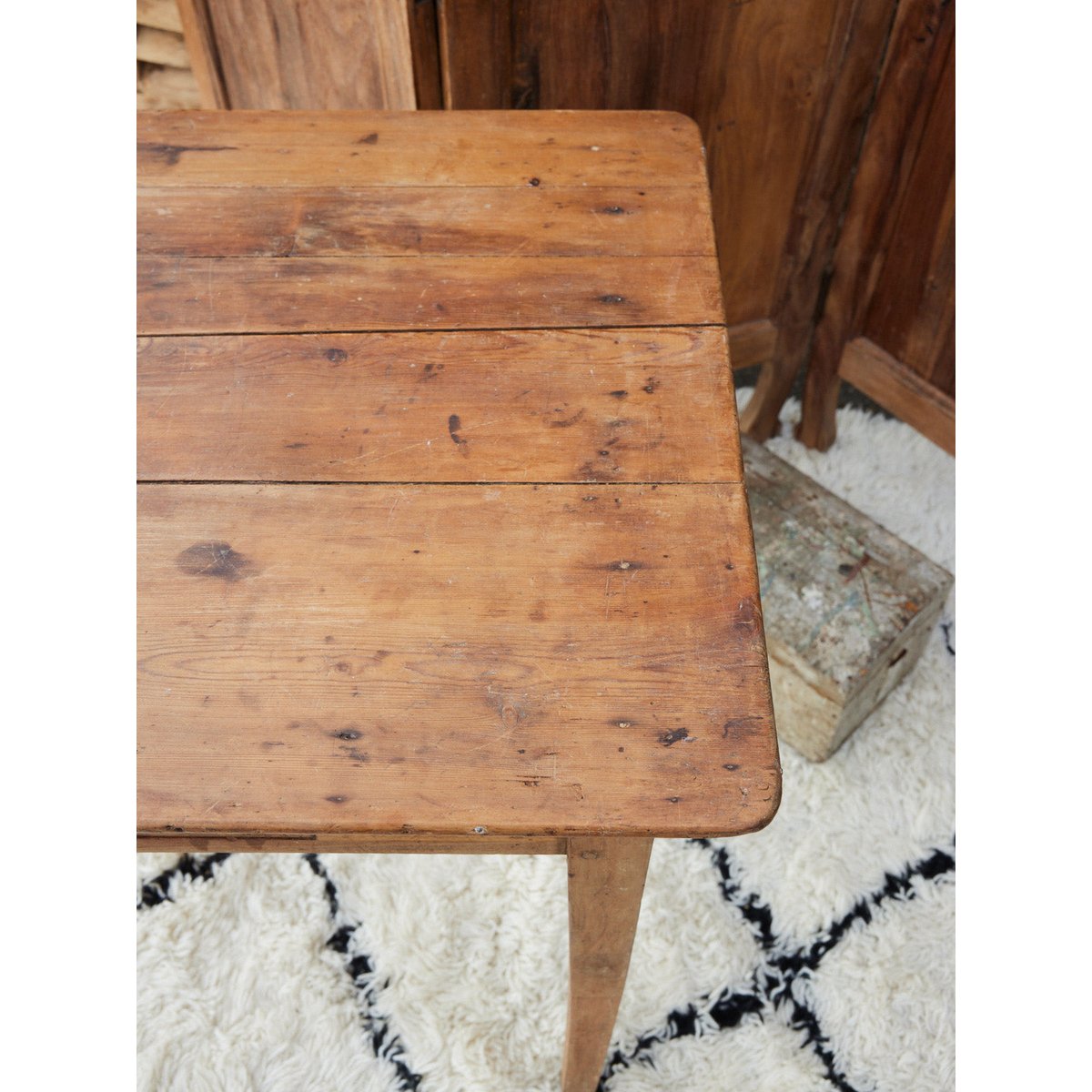 Bureau ancien en bois brut Edouard N°1072 - Bon état bois foncé, DEBONGOUT
