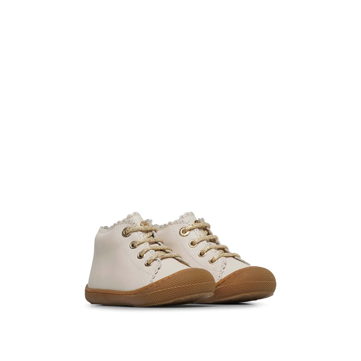Chaussures premiers pas en cuir COTTINS blanc-platine, NATURINO